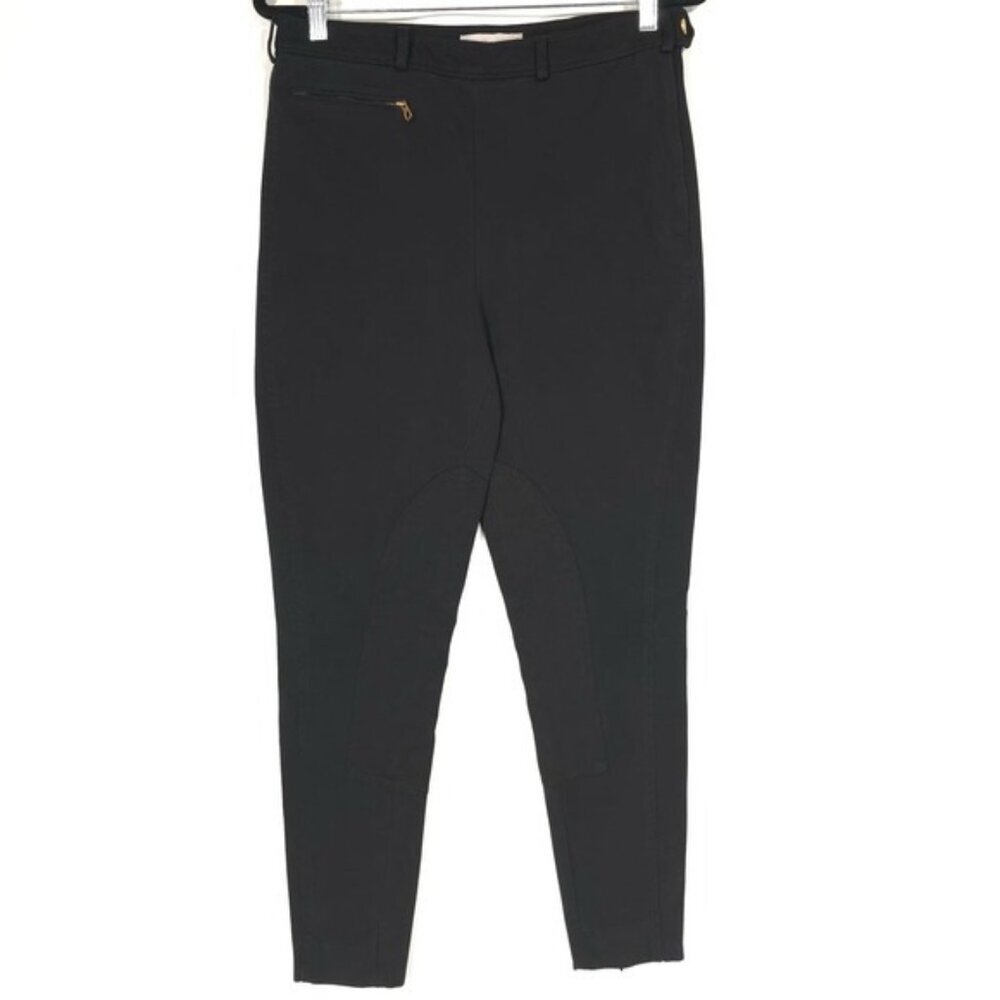 TORY BURCH Women's Dress Pants Size 10 Stretch Cotton Ankle Zip Black 1210-74820